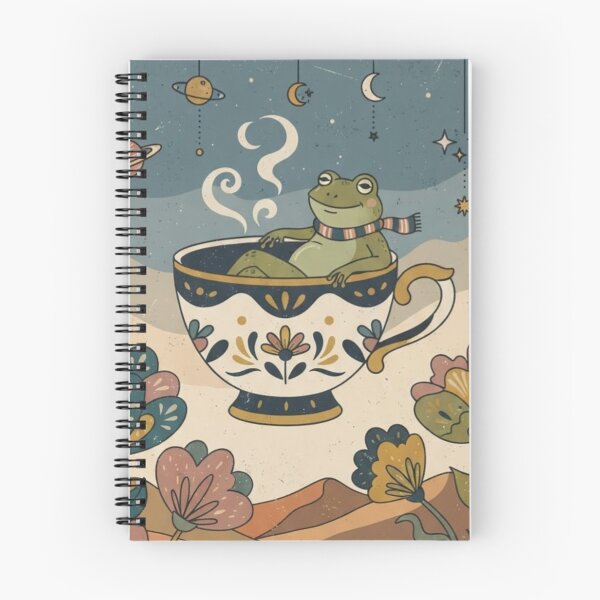 Item preview, Cozy Frog in Teacup – Whimsical Night Sky Illustration designed and sold by Dogandesighn.