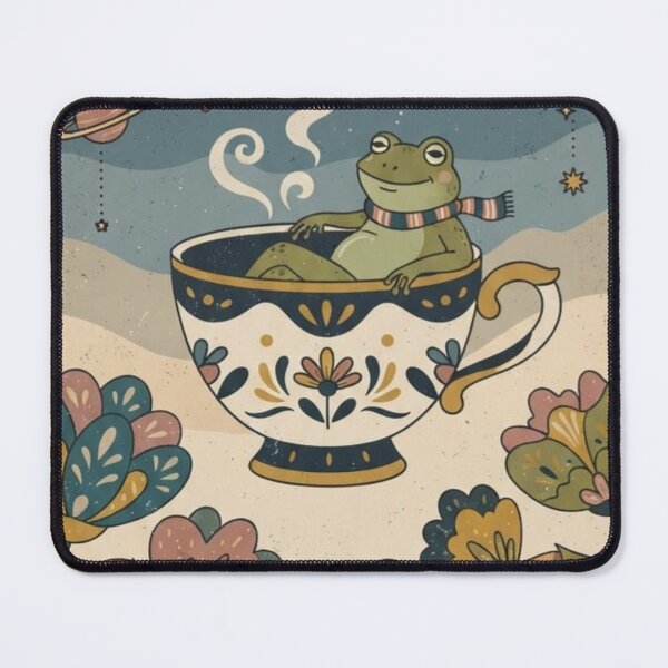 Item preview, Cozy Frog in Teacup – Whimsical Night Sky Illustration designed and sold by Dogandesighn.