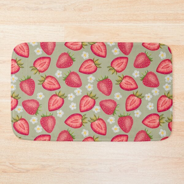 Item preview, Floral Strawberries - Dark Pink and Green designed and sold by monitdesign.