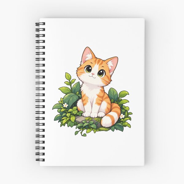 Item preview, A cat is sitting on a stone among plants. designed and sold by Designfs.