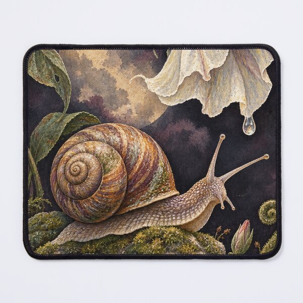 Item preview, Moonflower Garden Snail – Goblincore Gouache Art designed and sold by Noctifolia Field Journal.