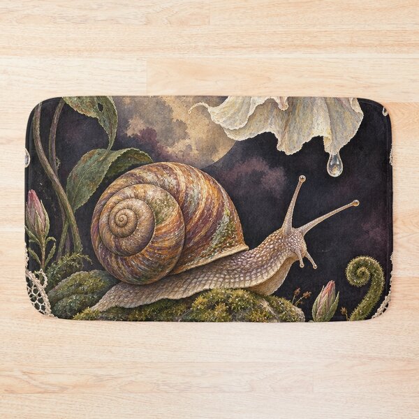 Item preview, Moonflower Garden Snail – Goblincore Gouache Art designed and sold by Noctifolia Field Journal.