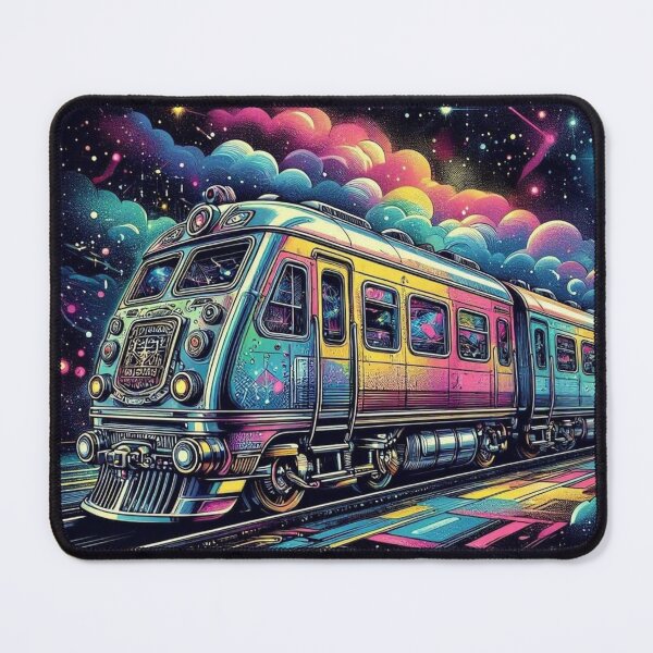 Item preview, Cosmic Train Journey – Surreal Futuristic Illustration designed and sold by Dogandesighn.