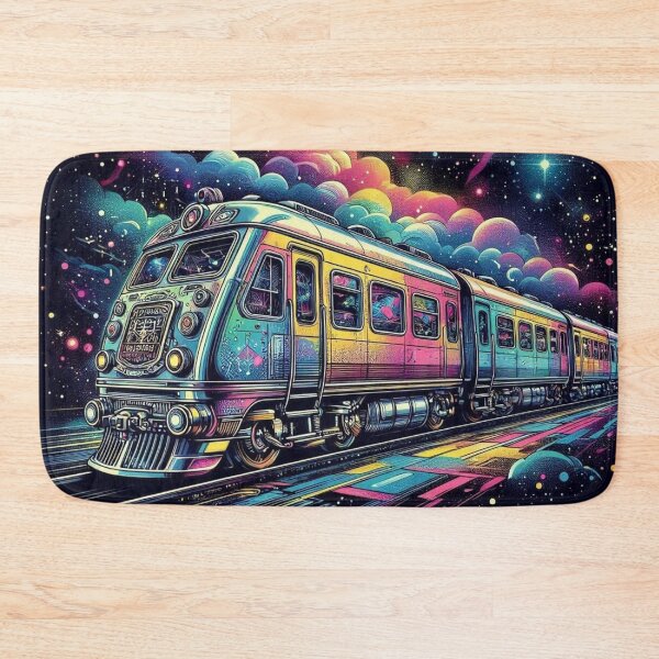 Item preview, Cosmic Train Journey – Surreal Futuristic Illustration designed and sold by Dogandesighn.