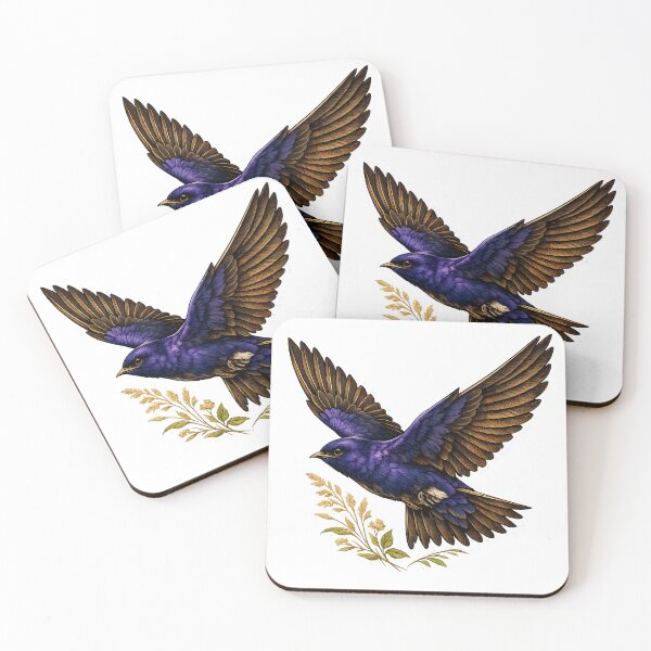 Item preview, Purple swallow in elegant flight designed and sold by Daily Quirk.