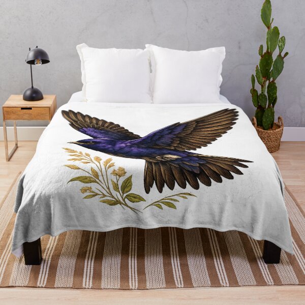 Item preview, Purple swallow in elegant flight designed and sold by Daily Quirk.