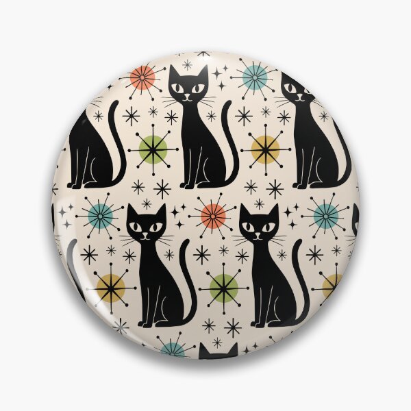 Item preview, Retro Vintage Atomic 1950s Cat Pattern designed and sold by tonymagnerart.