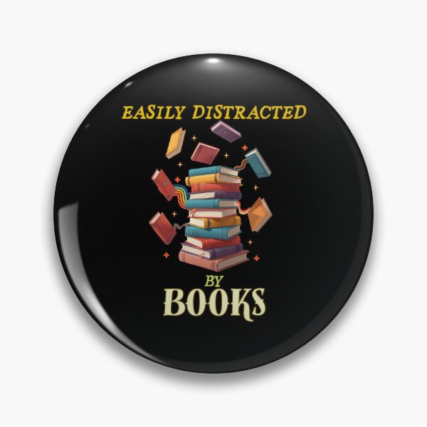 Item preview, Easily Distracted By Books – Retro Book Lover designed and sold by Bawek85Designs.