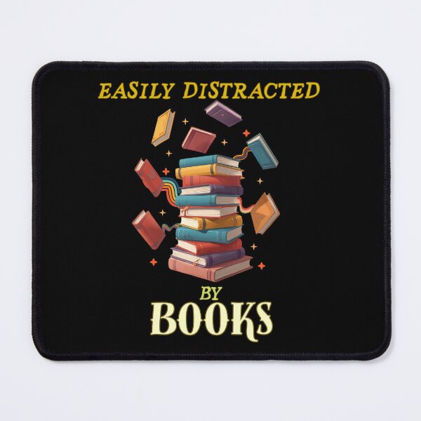 Item preview, Easily Distracted By Books – Retro Book Lover designed and sold by Bawek85Designs.