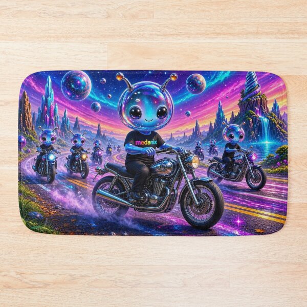 Item preview, Cosmic Bikers - Cute Alien Motorcycle Club "medanix" designed and sold by Breezes-of-Ida.