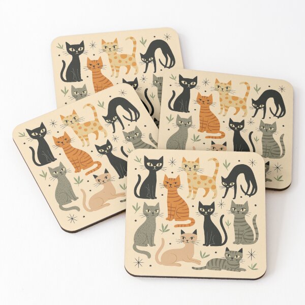 Item preview, Retro Vintage 1950s Cat Pattern designed and sold by tonymagnerart.