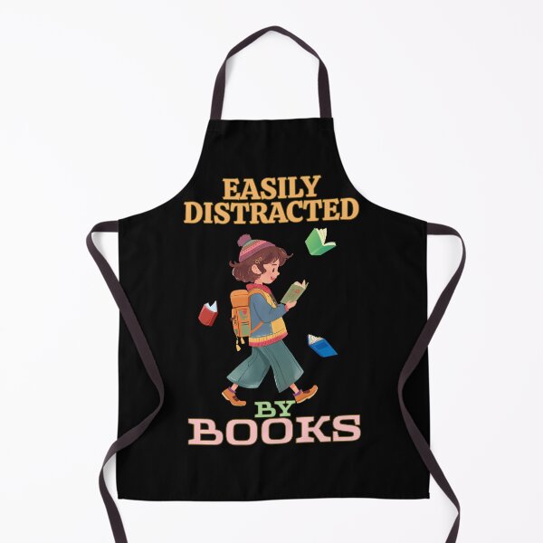 Item preview, Easily Distracted By Books – Cute Bookworm Reader designed and sold by Bawek85Designs.