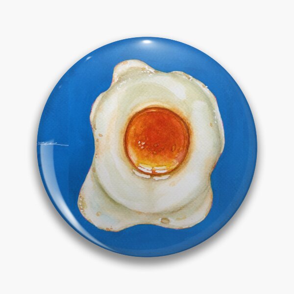 Item preview, Fried Egg Still Life: Blue Watercolour and Gouache Study designed and sold by ArithraStudio.