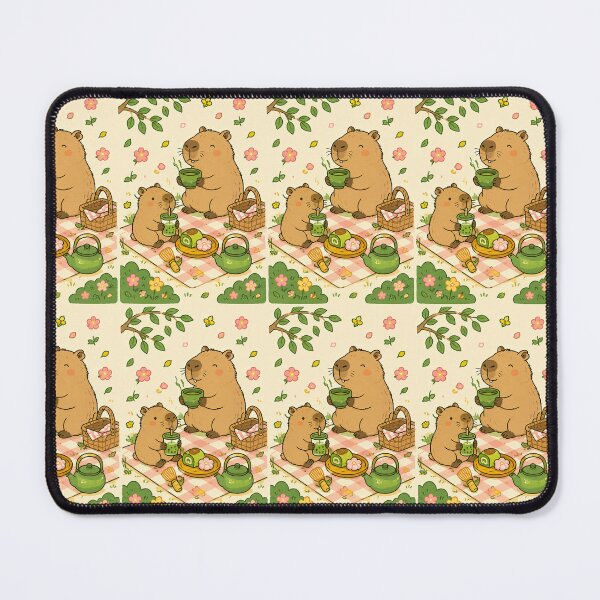 Item preview, Capybara Matcha Picnic Pattern designed and sold by Soft Berry Studio.
