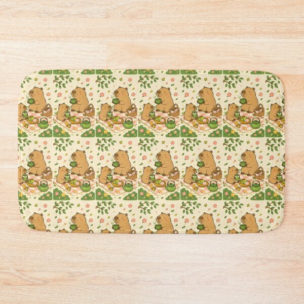 Artikelvorschau, Capybara Matcha-Picknick-Muster entworfen und verkauft von Soft Berry Studio.