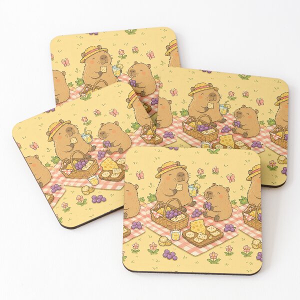 Item preview, Capybara Cheese Picnic Pattern designed and sold by Soft Berry Studio.