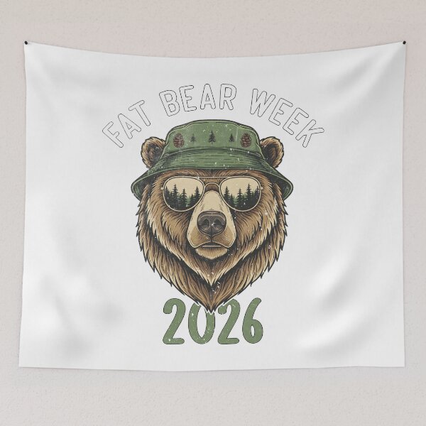 Item preview, Fat Bear Week 2026 Retro Bear in Sunglasses Nature Lovers designed and sold by Kyrakita-art.