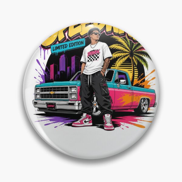 Item preview, Retro Street Racing Pickup Truck – Neon Summer Speedway Streetwear designed and sold by PrintWavePro.
