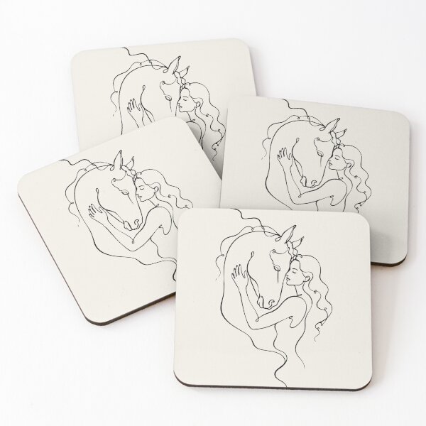 Item preview, Woman and Horse Head One Line Drawing designed and sold by FemmePod.