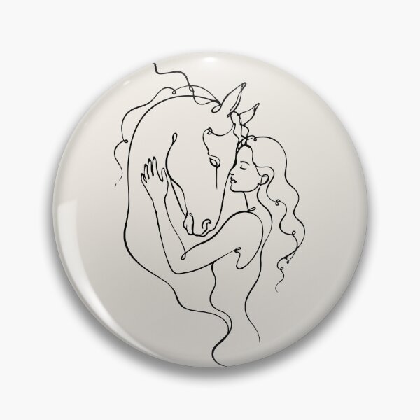 Item preview, Woman and Horse Head One Line Drawing designed and sold by FemmePod.