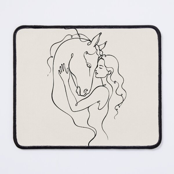 Item preview, Woman and Horse Head One Line Drawing designed and sold by FemmePod.