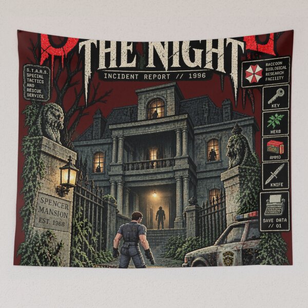 Item preview, Survive The Night – Resident Evil 1996 Survival Horror Homage designed and sold by Cohaagens Bazaar.
