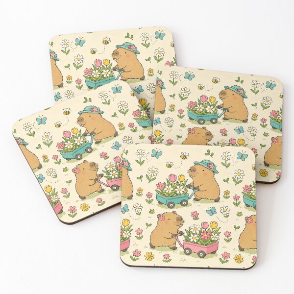 Item preview, Capybara Flower Wagon Pattern designed and sold by Soft Berry Studio.