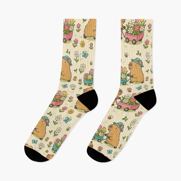 Item preview, Capybara Flower Wagon Pattern designed and sold by Soft Berry Studio.