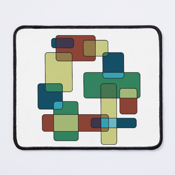 Item preview, Colored Geometric Pattern - overlapping rectangles with muted colors designed and sold by AndysTeeShop.