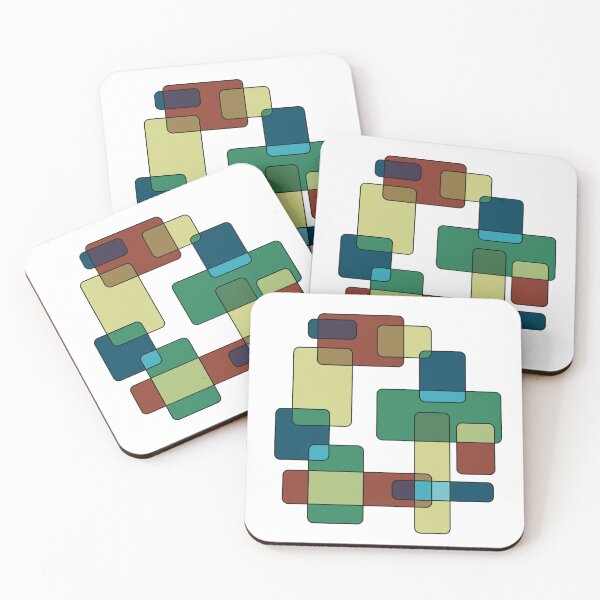 Item preview, Colored Geometric Pattern - overlapping rectangles with muted colors designed and sold by AndysTeeShop.