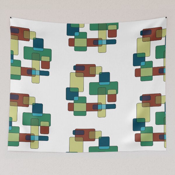 Item preview, Colored Geometric Pattern - overlapping rectangles with muted colors designed and sold by AndysTeeShop.