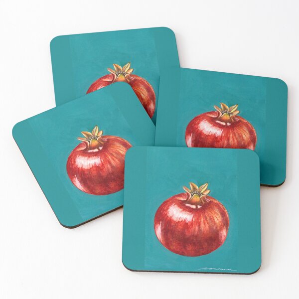 Item preview, Red Pomegranate Still Life: Watercolour and Gouache Study designed and sold by ArithraStudio.