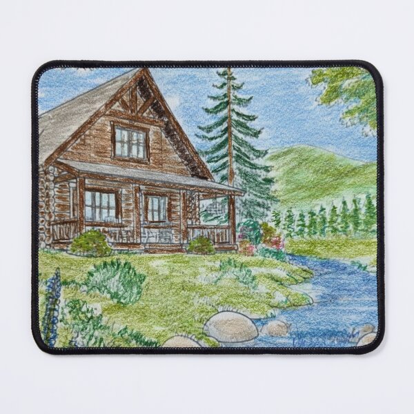 Item preview, Cabin by a peaceful stream designed and sold by Outhigh78.