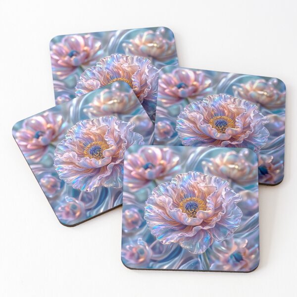 Item preview, Iridescent Silk Poppy – Holographic Dream Floral Art designed and sold by fantasystyleiom.