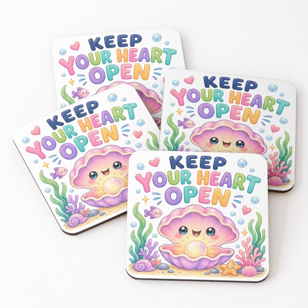 Item preview, Keep Your Heart Open – Cute Kawaii Pearl & Ocean Inspirational Design designed and sold by 1234saad.