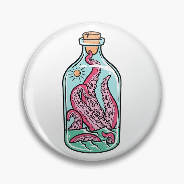 Item preview, Pink Octopus in a Glass Bottle designed and sold by TotalityDesigns.