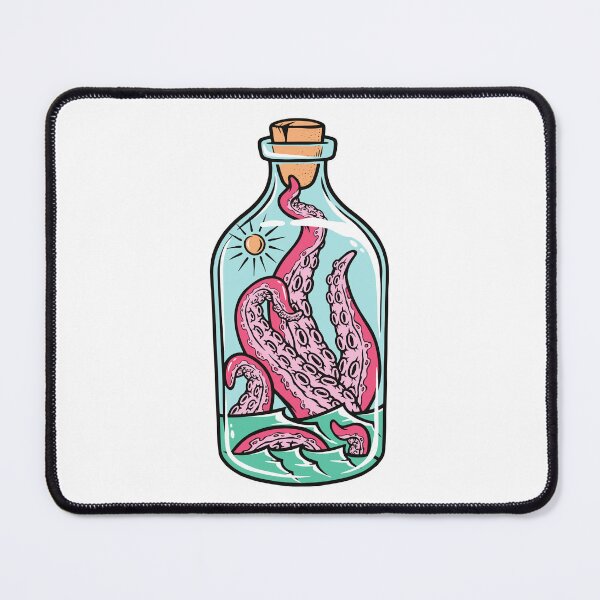 Item preview, Pink Octopus in a Glass Bottle designed and sold by TotalityDesigns.