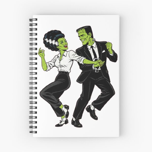 Item preview, Vintage Halloween Frankenstein Monster Mash Dance Couple – Retro Gothic Horror Art designed and sold by WolfmanProphecy.