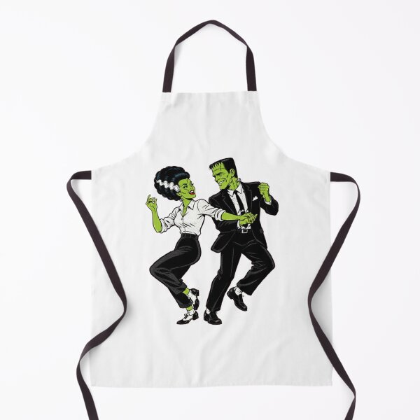 Item preview, Vintage Halloween Frankenstein Monster Mash Dance Couple – Retro Gothic Horror Art designed and sold by WolfmanProphecy.