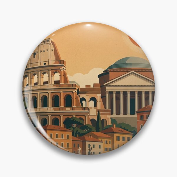 Item preview, Rome Italy Original Custom Vintage Poster Wall Art Design Pillow Gift designed and sold by Cool Robot Bro..