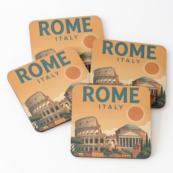 Item preview, Rome Italy Original Custom Vintage Poster Wall Art Design Pillow Gift designed and sold by Cool Robot Bro..