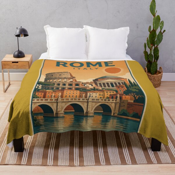 Item preview, Rome Italy Original Custom Vintage Poster Wall Art Design Pillow Gift designed and sold by Cool Robot Bro..