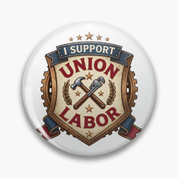Item preview, Union Labor Badge Shirt - Vintage Tradesman Support Tee designed and sold by relso.