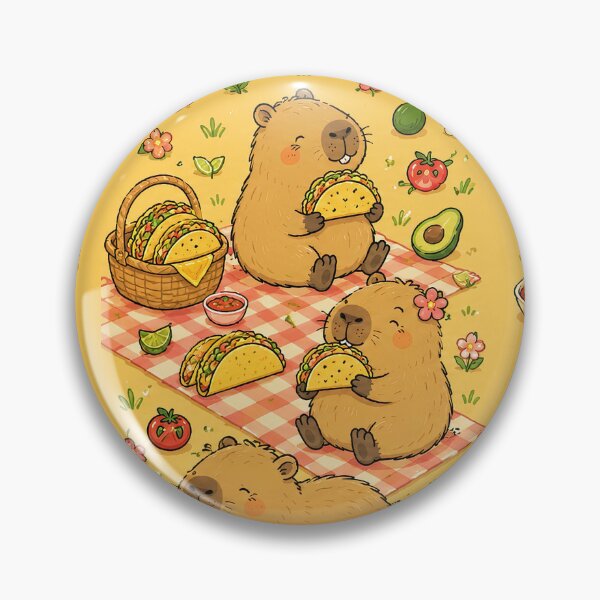 Item preview, Capybara Taco Picnic Pattern designed and sold by Soft Berry Studio.