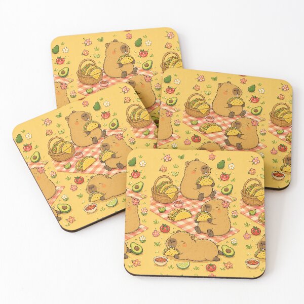 Item preview, Capybara Taco Picnic Pattern designed and sold by Soft Berry Studio.