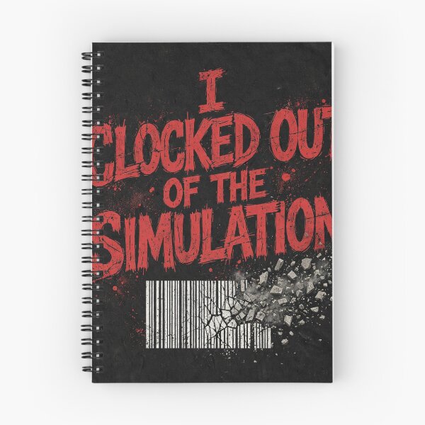 Item preview, I CLOCKED OUT OF THE SIMULATION - Anti Work Barcode Debris | Bizarre Prints designed and sold by BIZARRE PRINTS.