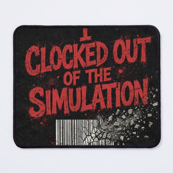 Item preview, I CLOCKED OUT OF THE SIMULATION - Anti Work Barcode Debris | Bizarre Prints designed and sold by BIZARRE PRINTS.