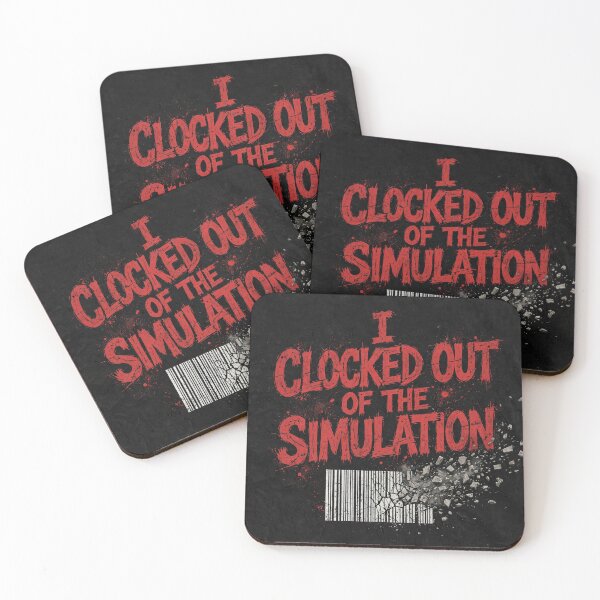 Item preview, I CLOCKED OUT OF THE SIMULATION - Anti Work Barcode Debris | Bizarre Prints designed and sold by BIZARRE PRINTS.