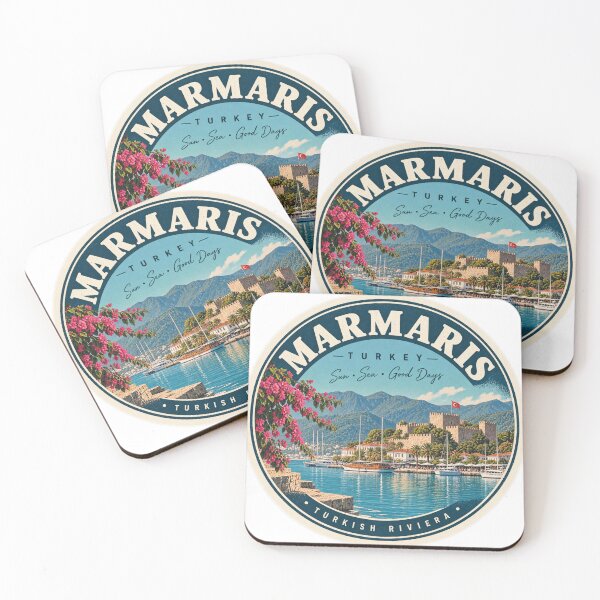 Item preview, Marmaris Turkey Vintage Travel Badge – Turkish Riviera Retro Souvenir designed and sold by DreamPaw Studio.