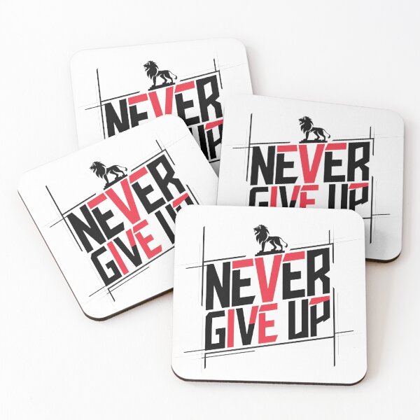 Item preview, Bold NEVER GIVE UP Athletic Typography Design designed and sold by NOVASTOCK117.